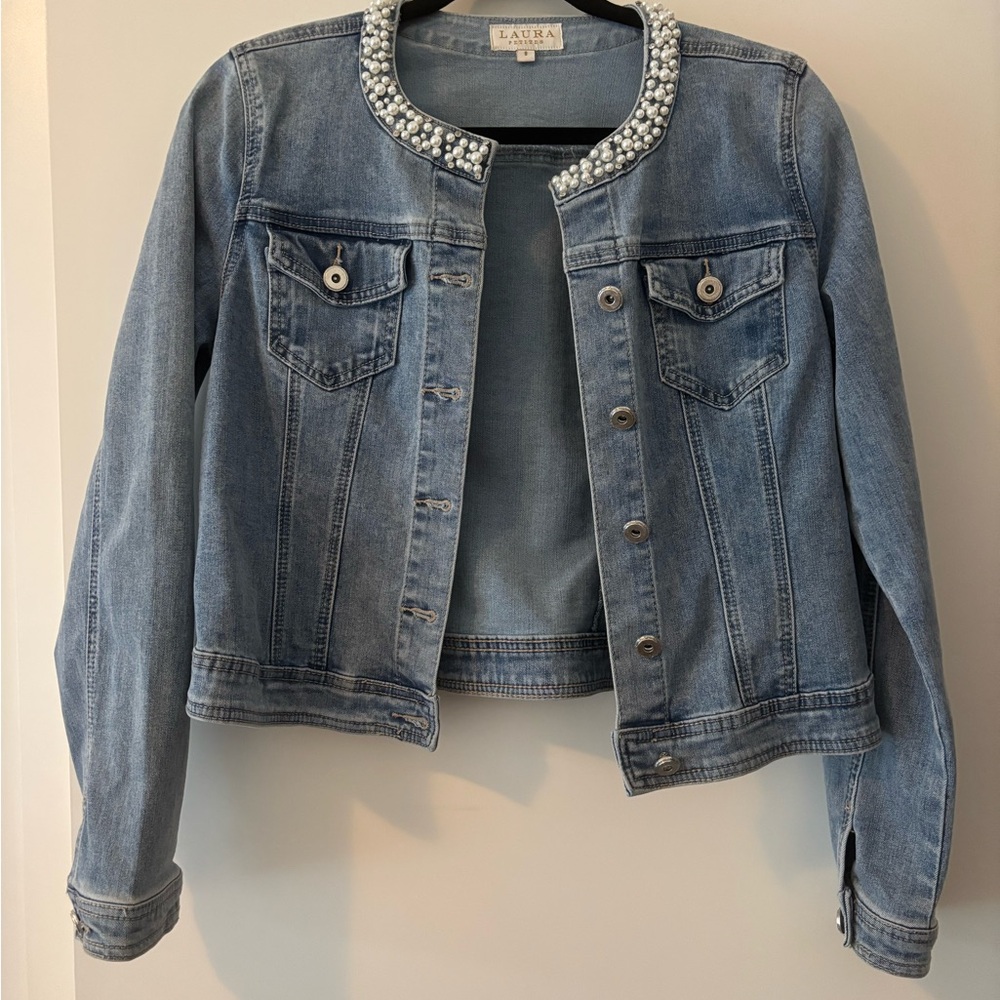 Embellished Blue Denim Jacket
